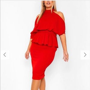 Boohoo, Peplum Dress, 16